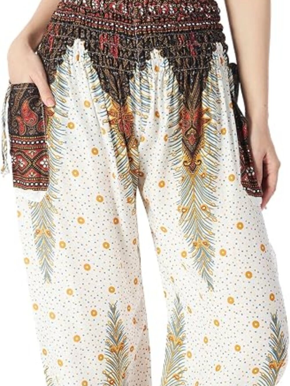 Boho High-Waist Flowy Yoga Harem Pants - Picture 2 of 4